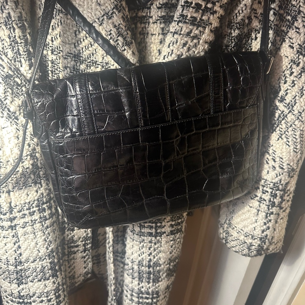 Classic Ralph Lauren crossbody leather bag w/croc-embossed detailing - Picture 4 of 13
